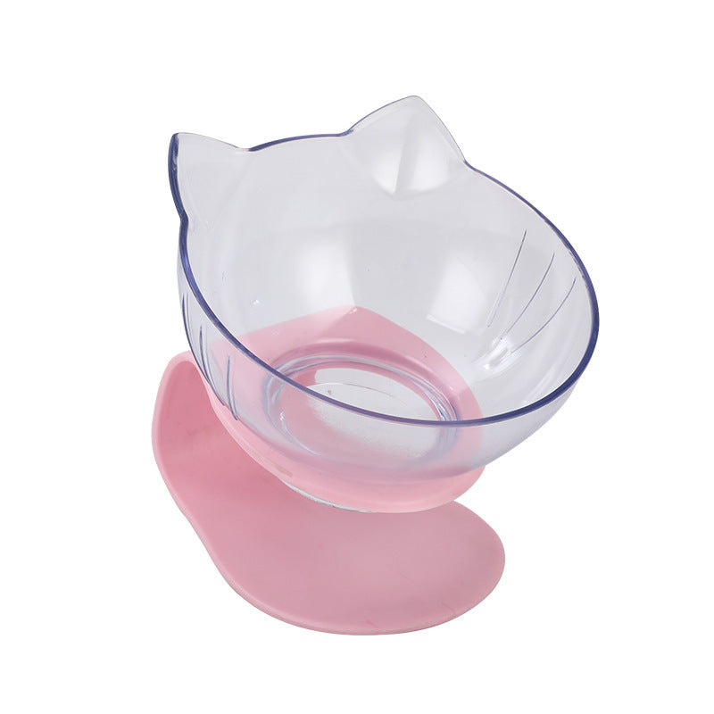 Inclined Cat Food Bowl with Ear Design - Single Bowl