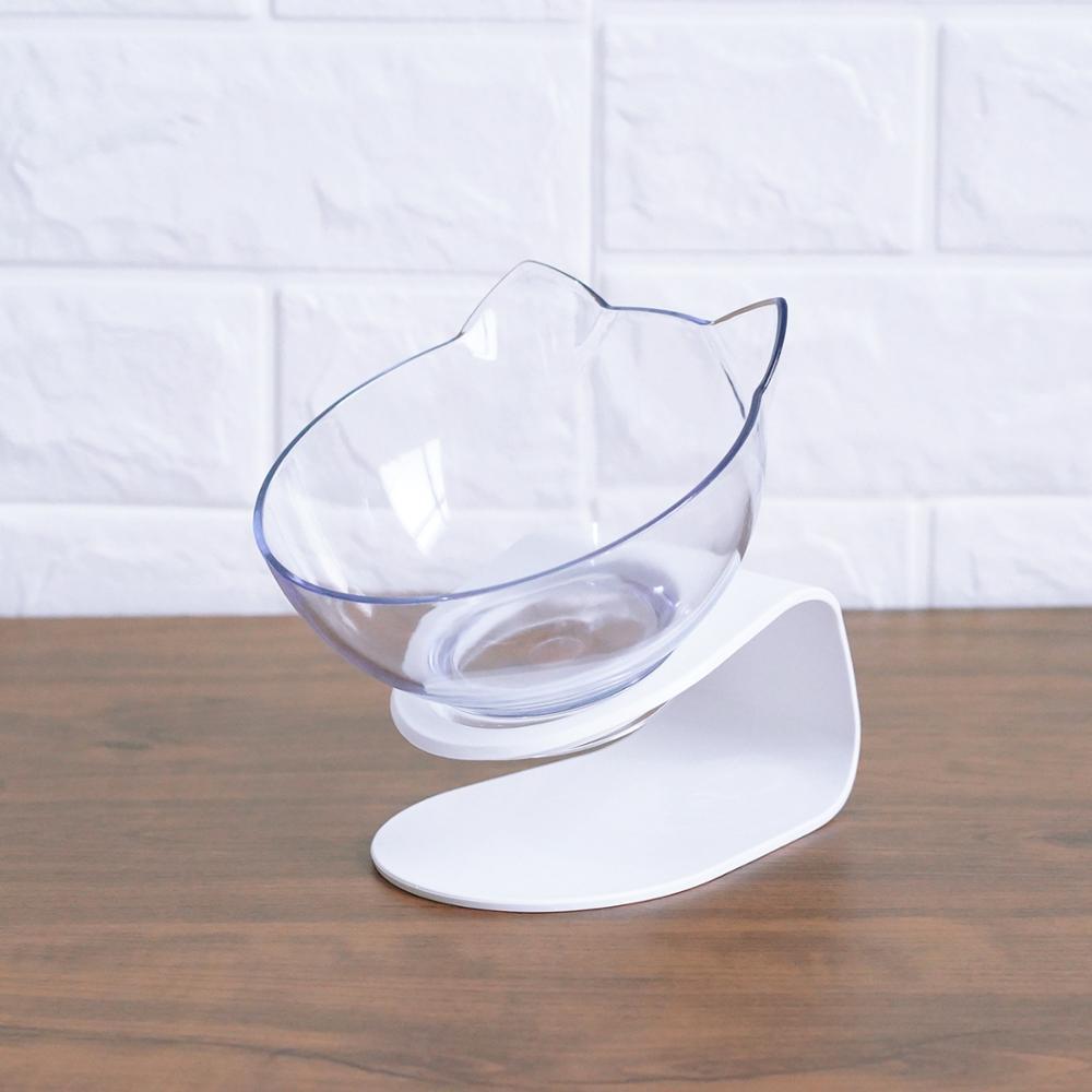 Inclined Cat Food Bowl with Ear Design - Single Bowl