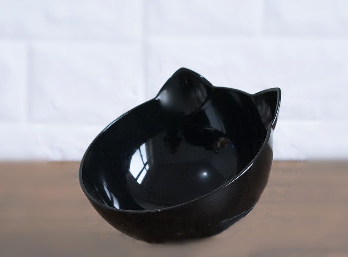 Inclined Cat Food Bowl with Ear Design - Single Bowl