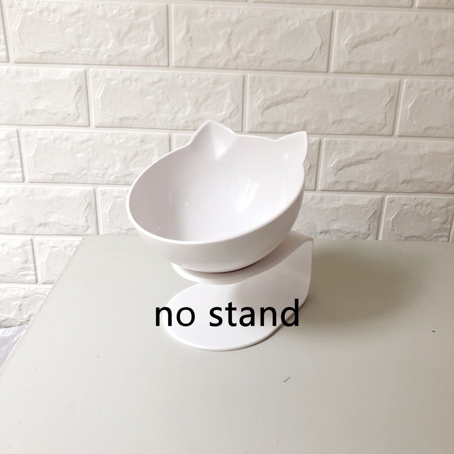 Inclined Cat Food Bowl with Ear Design - Single Bowl