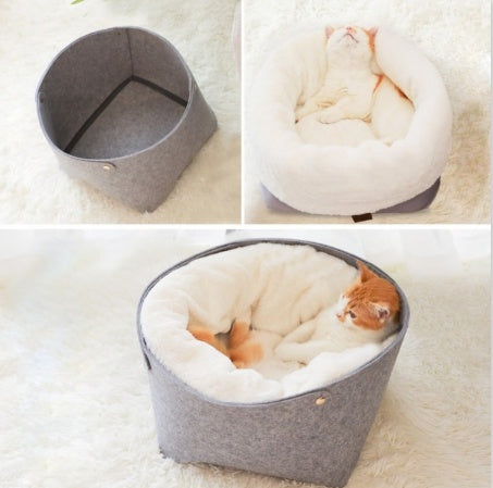 Detachable Cat Bed with Windproof Outer Shell