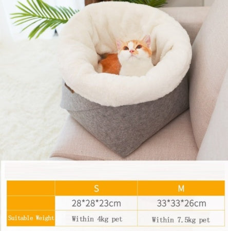 Detachable Cat Bed with Windproof Outer Shell