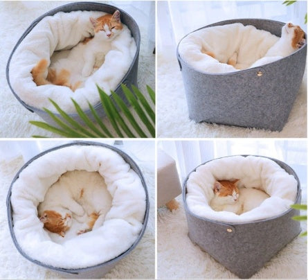 Detachable Cat Bed with Windproof Outer Shell